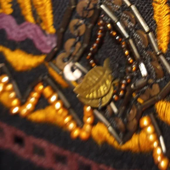 Free People black dress with beads, charms, sequins and embroidery - Picture 7 of 14